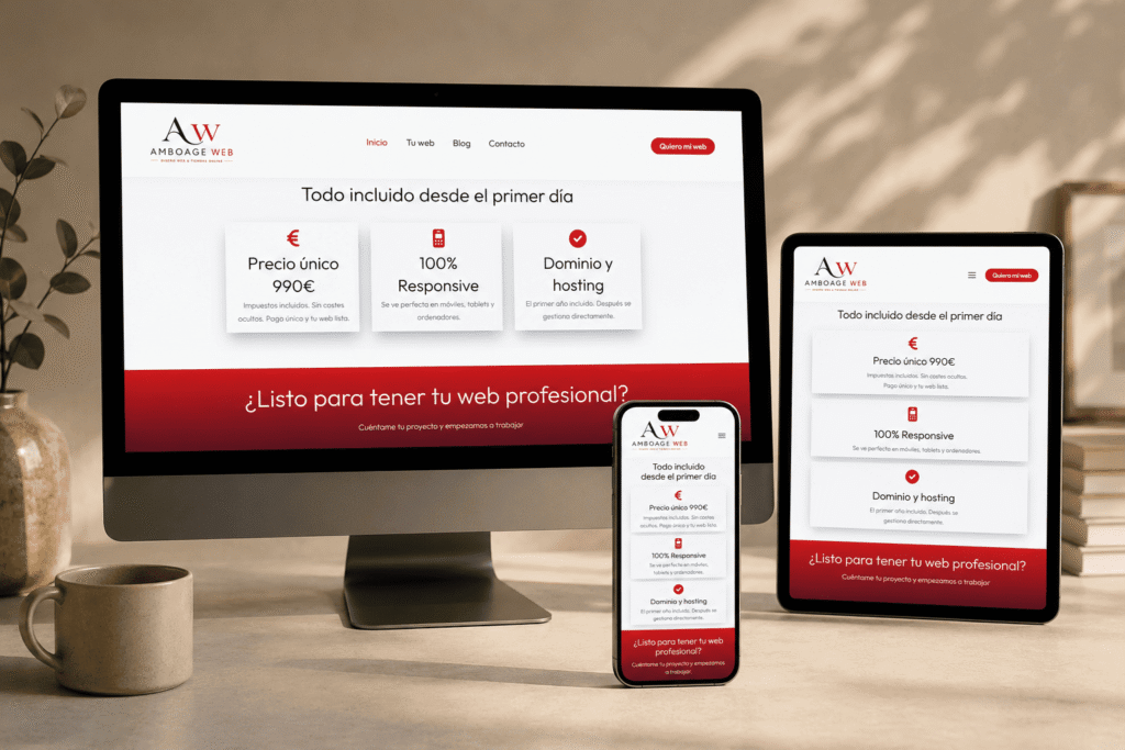 mockup ordenador Pagina web profesional